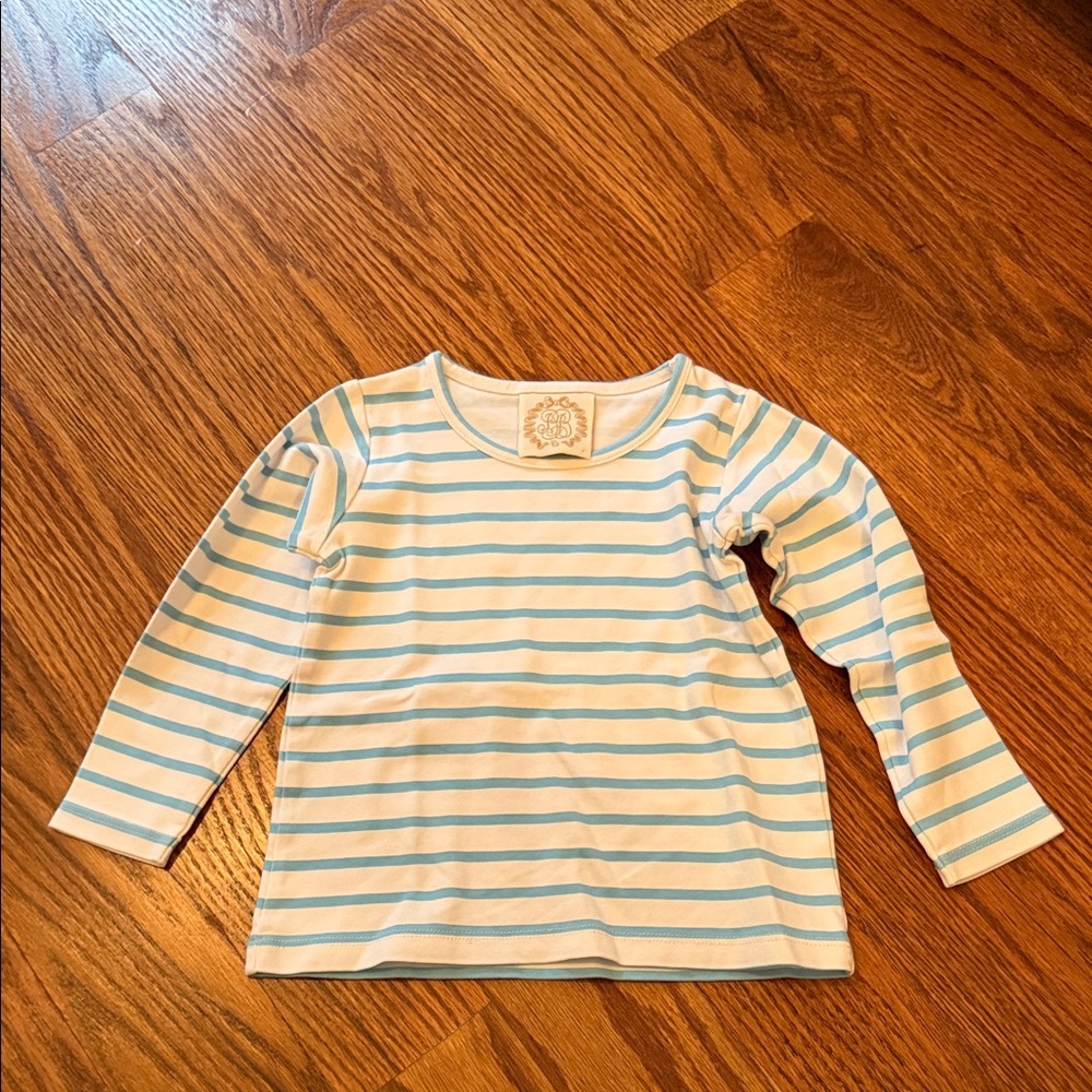 Blue and White Striped Kids Shirt